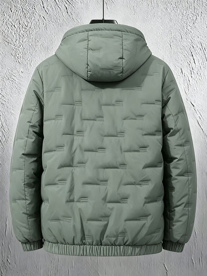 Men's Casual Hooded Zipper Jacket, Thickened Fall/Winter Coat