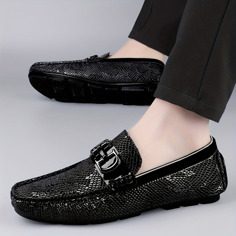 Men's Lightweight PU Leather Slip-On Loafers for All Seasons