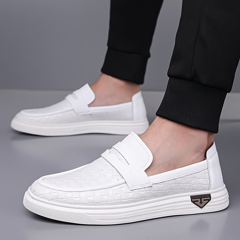 Men's Casual Slip-On Loafers in Microfiber Synthetic Leather