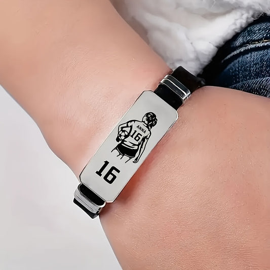 Custom Football-Themed Silica Gel Bracelet for Soccer Fans
