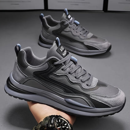 Men'S Lightweight Breathable Sneakers - Black  Gray Low-Top Lace-Up Shoes with Non-Slip PVC Sole, Durable Casual Sneakers for Running, Walking  Casual Attire, Running Shoes