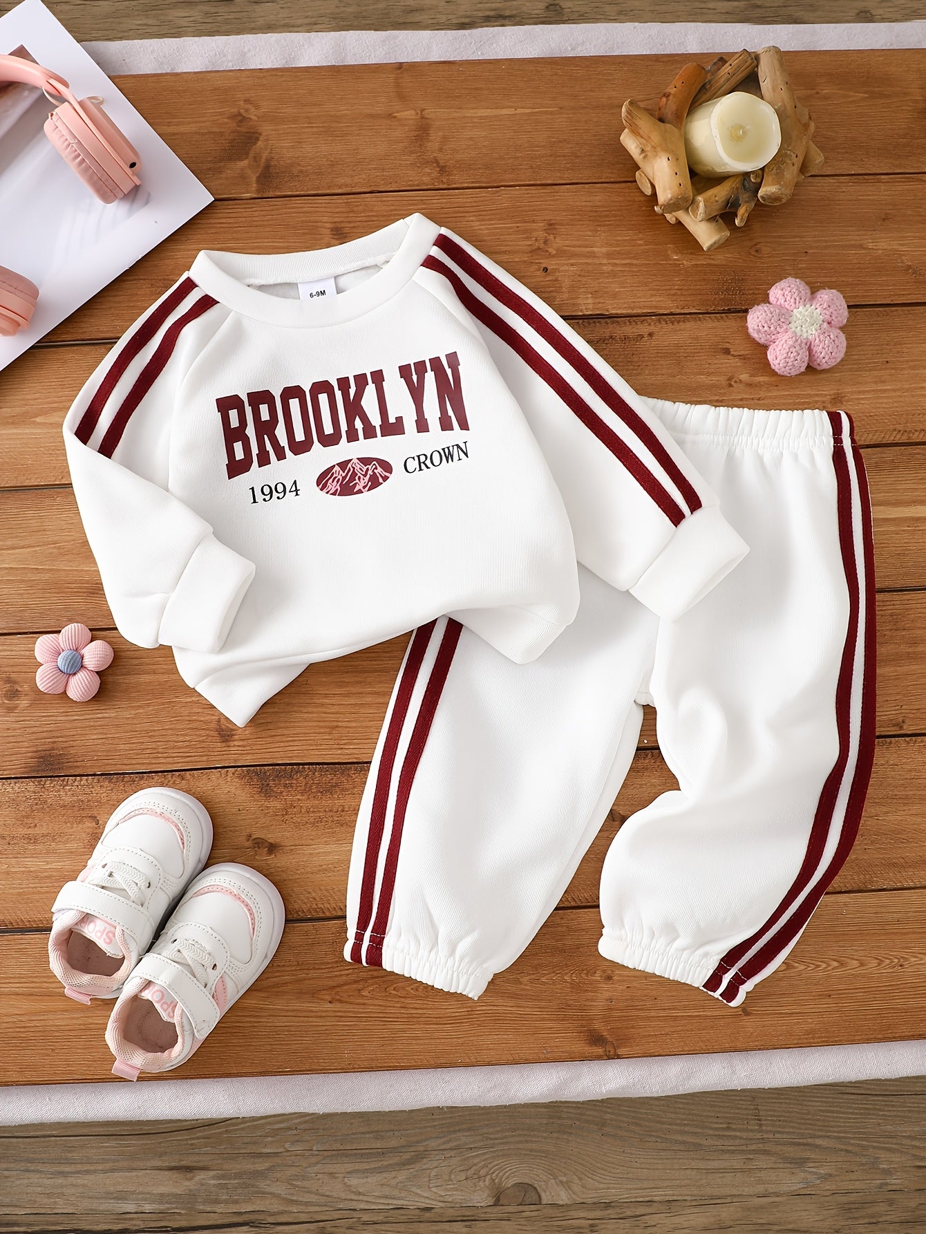Baby Boy Fall Winter Fleece Sweatshirt & Sweatpants Set
