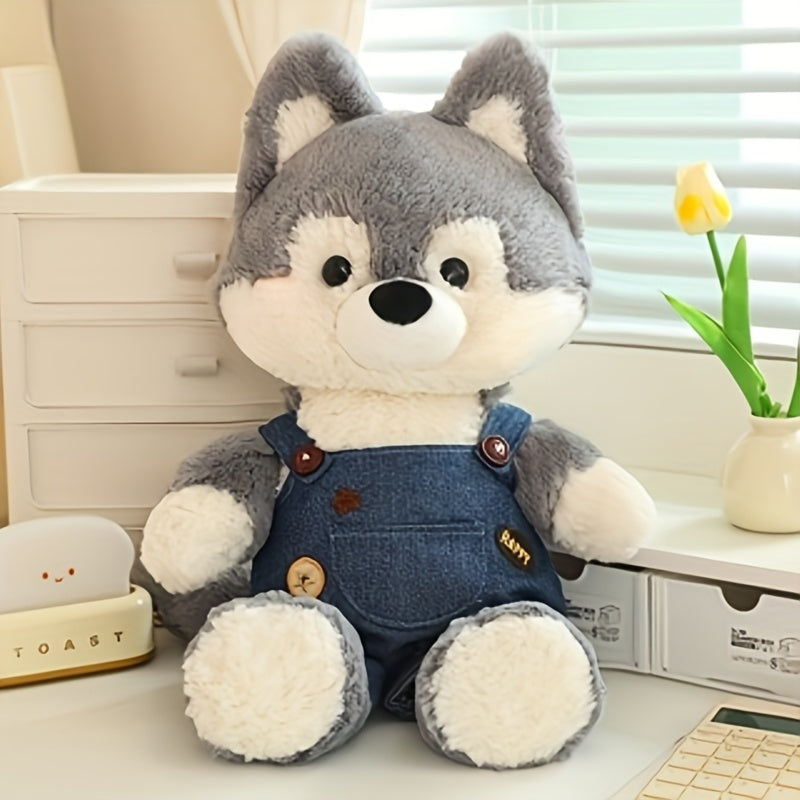 Cute Clothed Husky Plush Toy | Soft Fabric, Ideal for Christmas and Birthday Gifts, Conveys Warmth and Joy