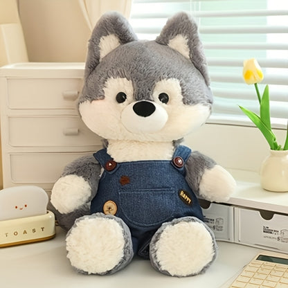 Cute Clothed Husky Plush Toy | Soft Fabric, Ideal for Christmas and Birthday Gifts, Conveys Warmth and Joy