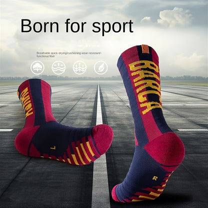 Men's Mid-Length Football Socks with Anti-Slip Grip