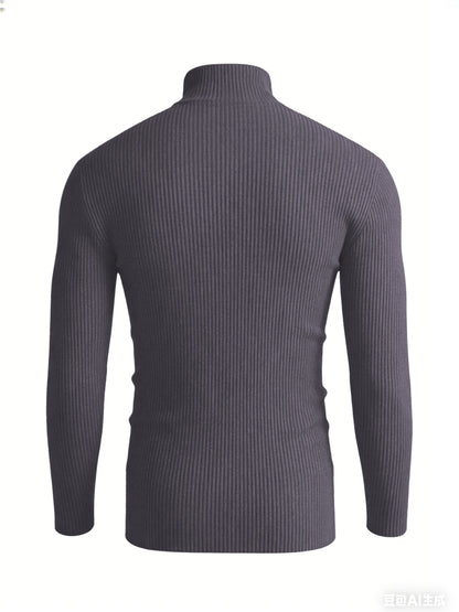 Men'S Long-Sleeve Sweatshirt for Autumn And, Featuring a High Collar, Knitted Design, Casual And Stylish for Outerwear