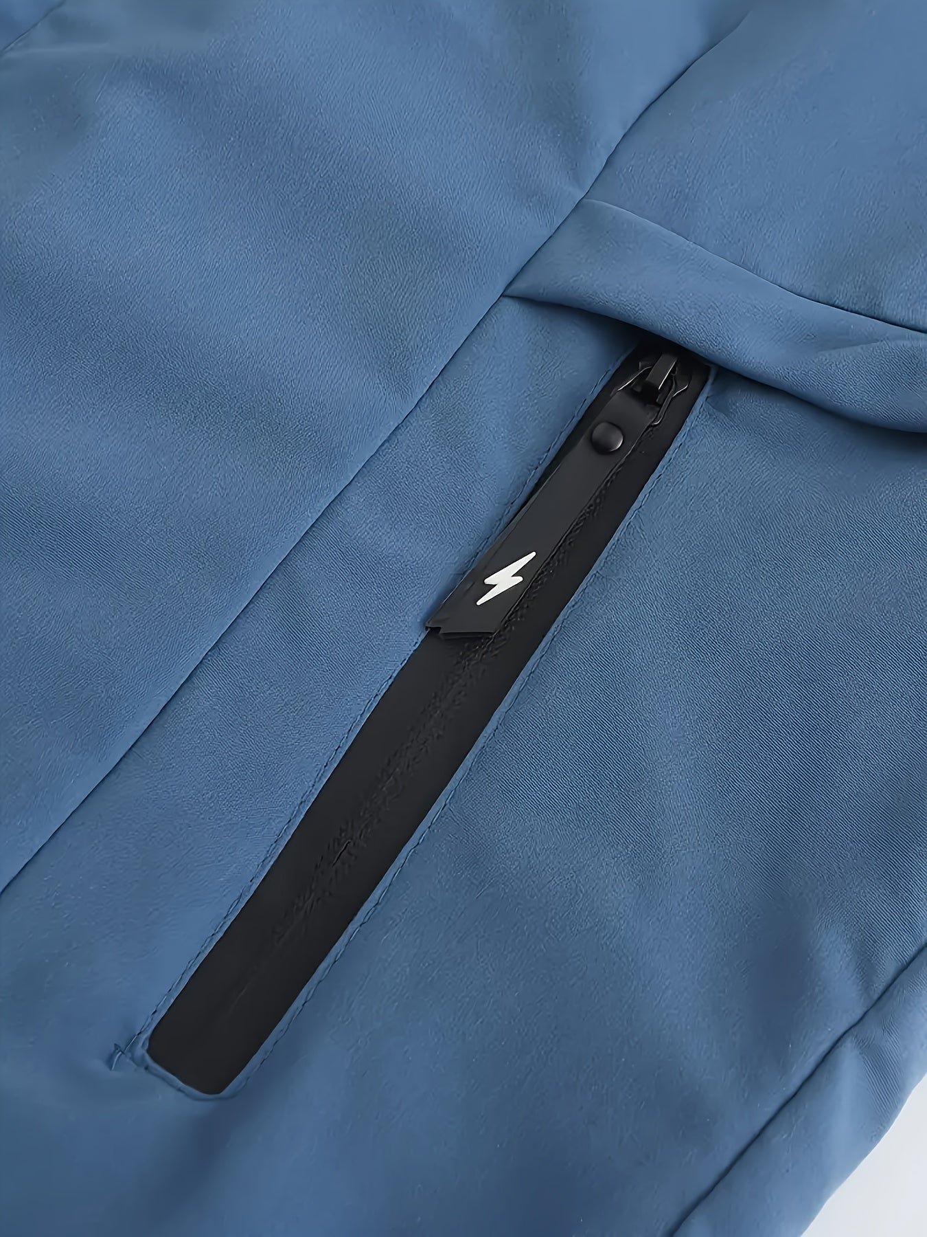 Men's Heavy-Duty Winter Hooded Jacket with Paris Print & French Label-Like Pocket - Full-Zip Full-Length Coat, Slim-Fit Casual Outerwear (Machine Washable) - Blue/Golden for Business & Everyday Use (), Mens Clothes, Workwear