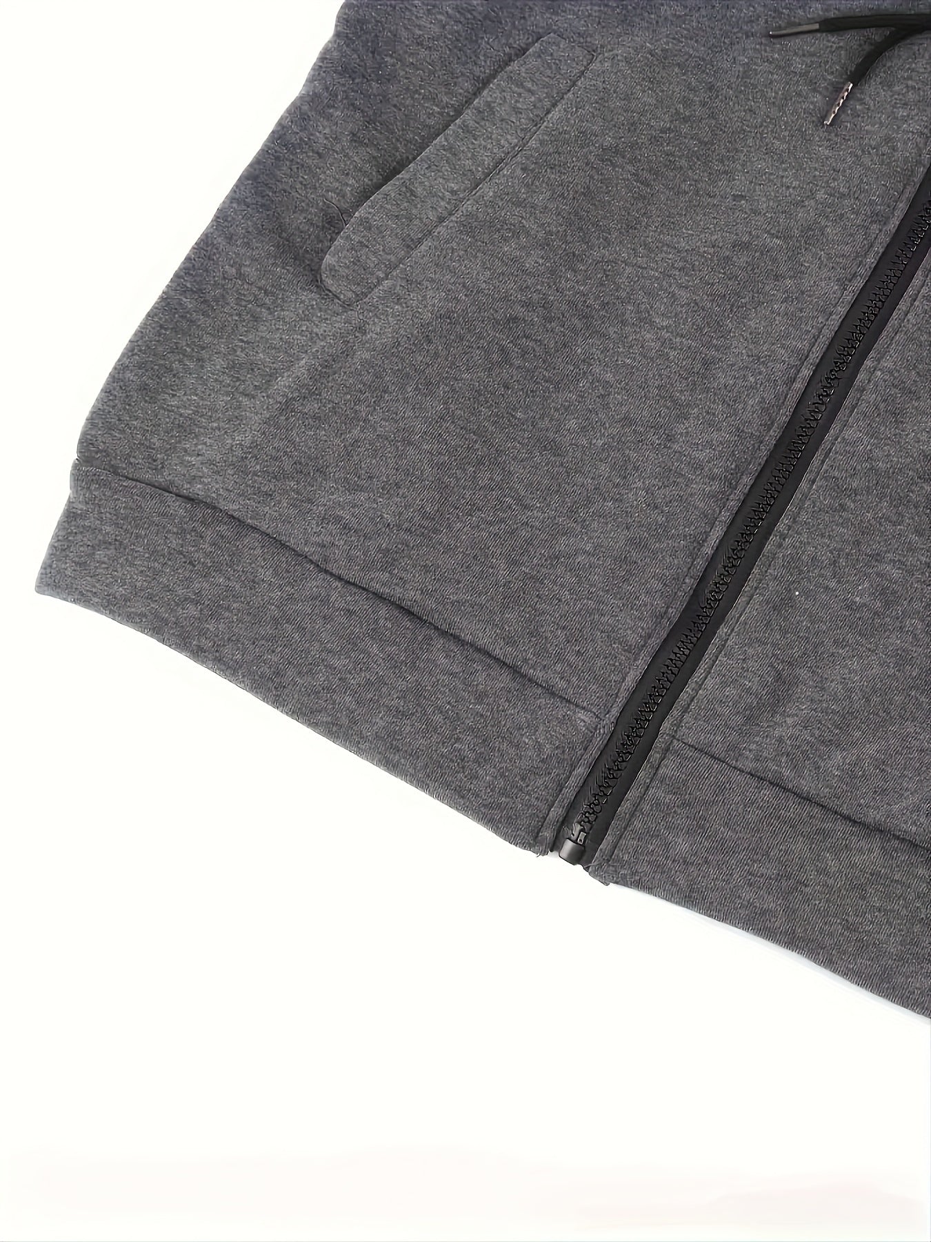 Men's Autumn and Winter Zipper Sweater Contrast Color Shoulder Sleeve Hoodie