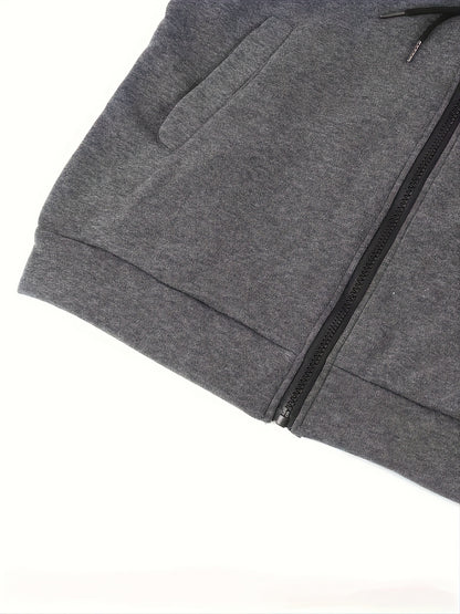 Men's Autumn and Winter Zipper Sweater Contrast Color Shoulder Sleeve Hoodie