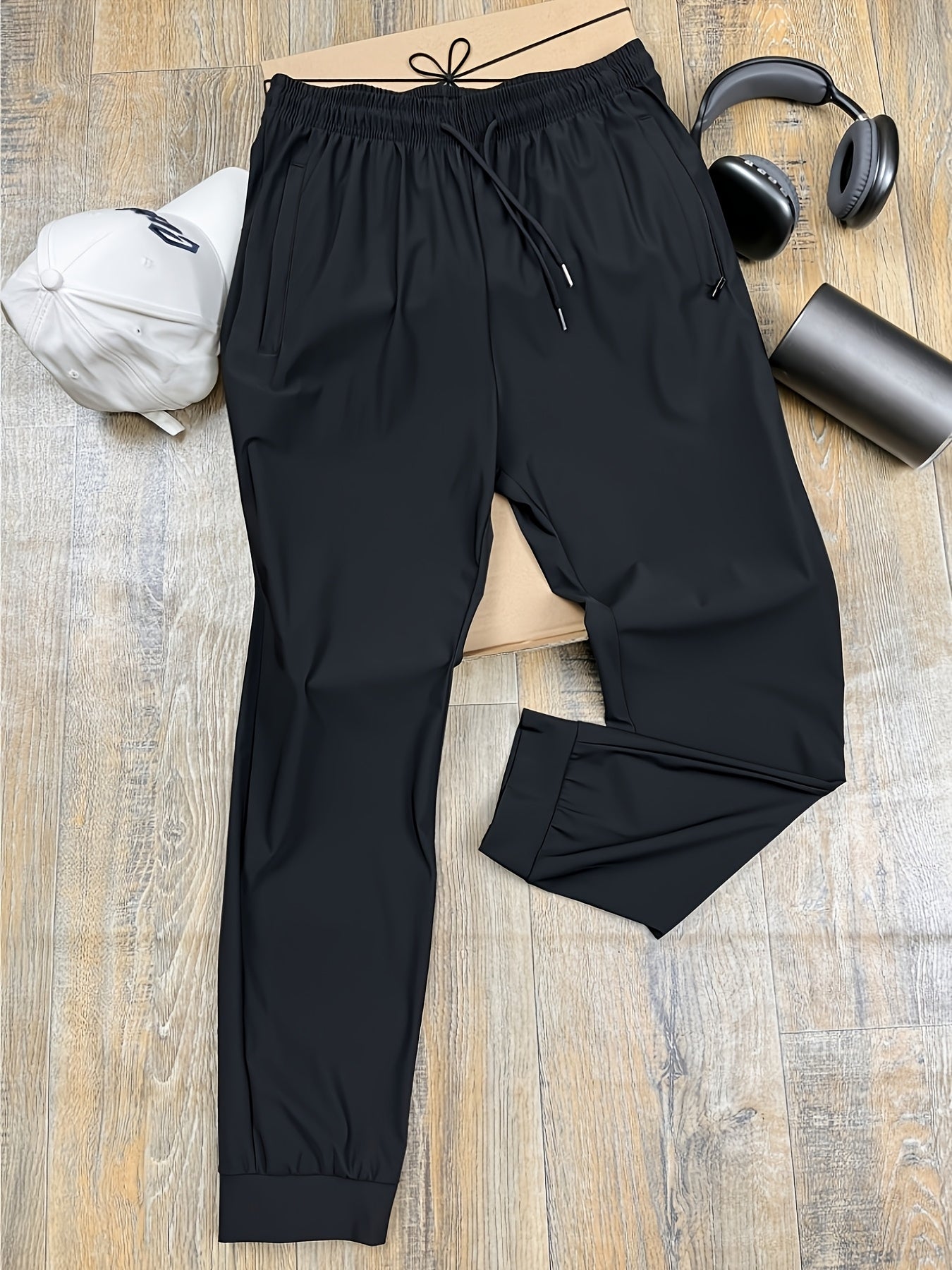 Women's Summer Cropped Ice Fiber Pants with Elastic Waistband