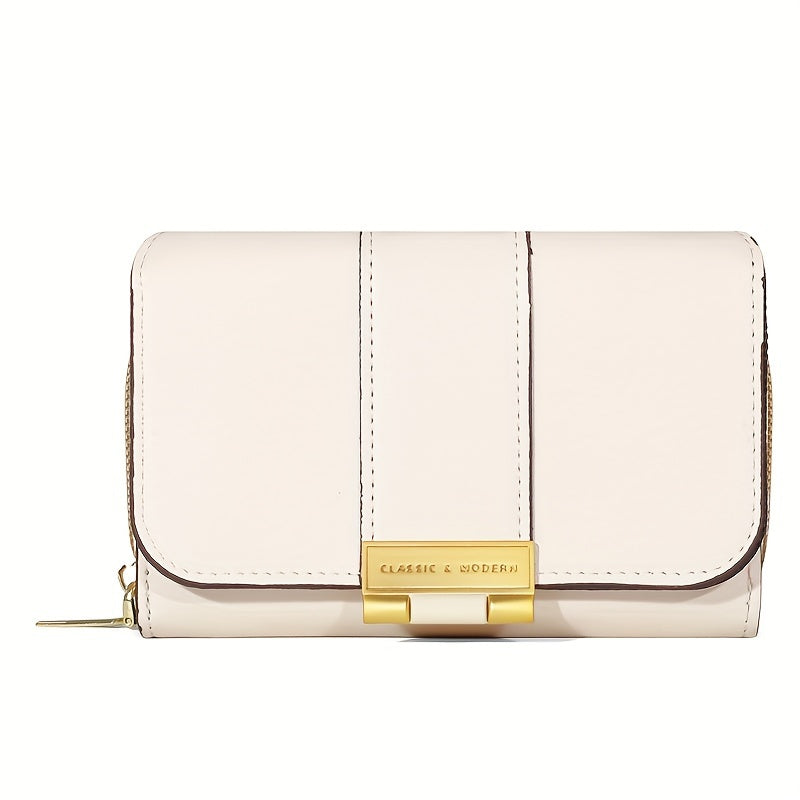 Women's Vintage PU Wallet - Long Wallet with Snap Closure & Zipper Coin Pocket, Credit Card Holder & Coin Purse, Nylon & Oil-Tanned for Everyday Use, Travel, - Women's Money Holder