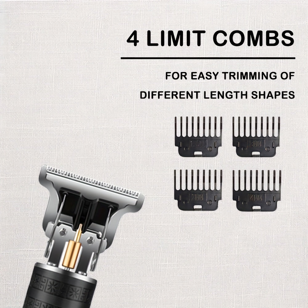 1pc/4pcs Men'S Grooming Kit, Hair Clipper, Electric Shaver, Nose Trimmer, Beard Trimmer, USB Rechargeable Multi-Functional Haircutting Set, Perfect for Beard and Hair Trimming, Travel Essentials, Father'S Day Gift - ayq