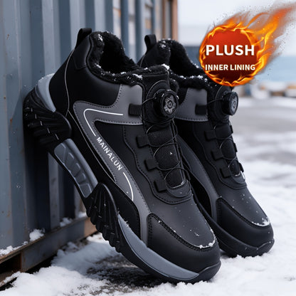 Men's Winter Tactical Ankle Boots with Warm Lining and BOA Buckle