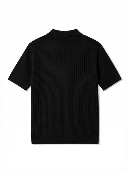 Men'S Summer Short Sleeve Polo Knit Shirt | Casual Solid Color Pullover, Suitable For Daily Wear, Outdoor Activities, And Street Style - ayq