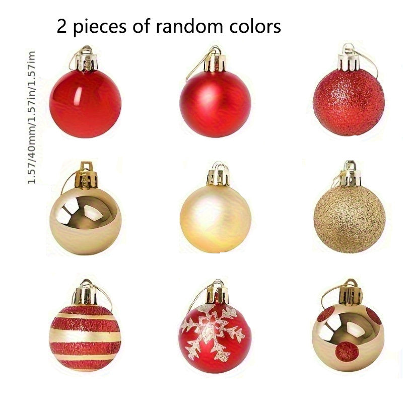 Christmas Ball Decoration Gift Box 4cm Christmas Christmas Tree Decorative Pendant, Hand-painted Snowflakes, Circles and Dots, Durable Plastic, Suitable for Weddings, Christmas Wreaths, Christmas Trees, Doorframe Twigs, Indoo