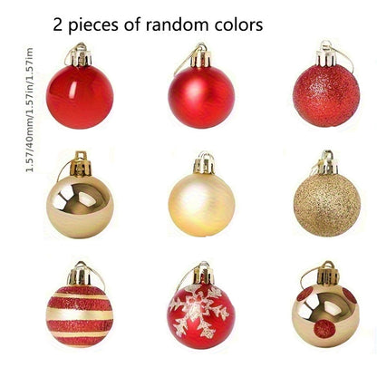 Christmas Ball Decoration Gift Box 4cm Christmas Christmas Tree Decorative Pendant, Hand-painted Snowflakes, Circles and Dots, Durable Plastic, Suitable for Weddings, Christmas Wreaths, Christmas Trees, Doorframe Twigs, Indoo