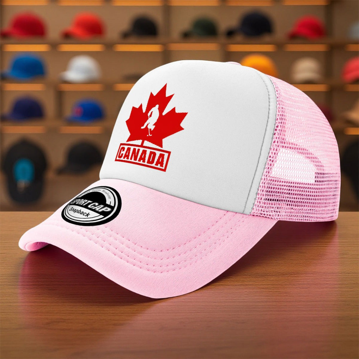 Canadian Hockey Team Trucker Hat – Lightweight Breathable Mesh Cap