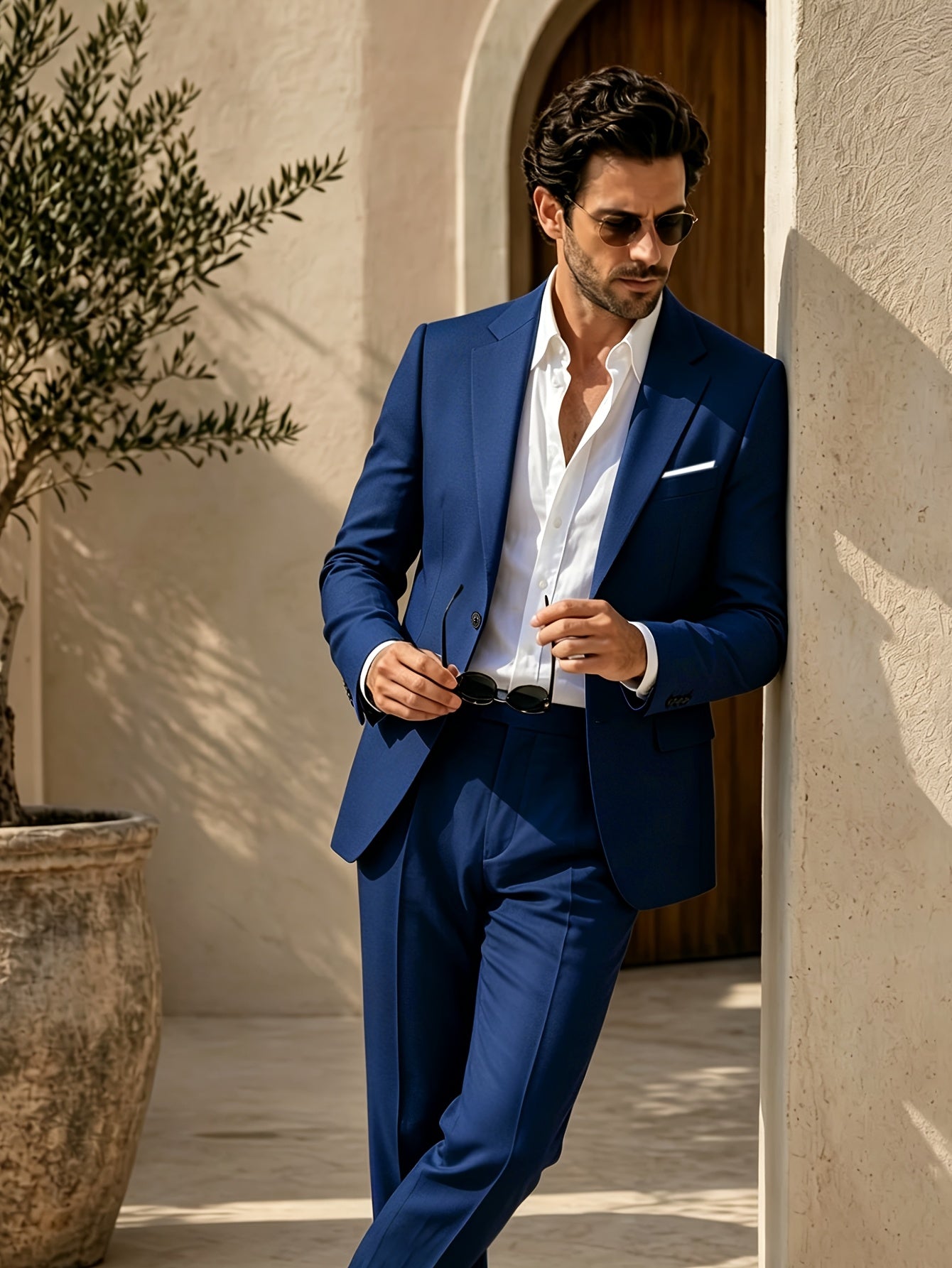 Men's Classic Two-Piece Business Suit for Spring and Fall