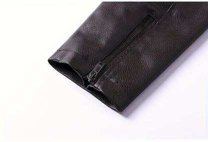 Siji Dou OBM Men's Coat, New Autumn/Winter Fleece-Lined Jacket with Faux Fur Collar, Trendy Casual Jacket for Men