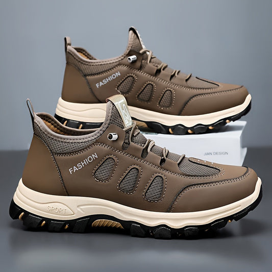 Men's Breathable Running Shoes - New Spring and Autumn Comfortable Casual Sports Shoes, Suitable for All Four Seasons, Soft Sole Anti-slip Shock Absorption Hiking Shoes, Suitable for Men's Outdoor Activities
