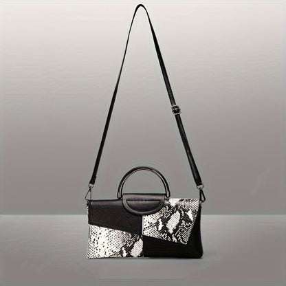 European And Women'S Crocodile Pattern Faux Leather Clutch, Elegant Evening Handbag, Shoulder Bag for Women