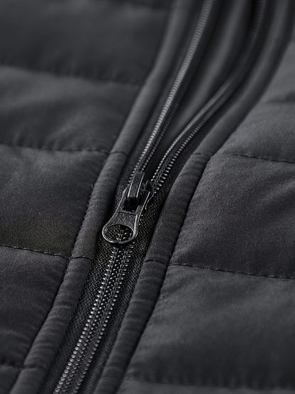 Men's Winter Stylish Padded Coat, Slim Fit Stand Collar Warm Jacket, Men's Plus Size -padded Padded Jacket