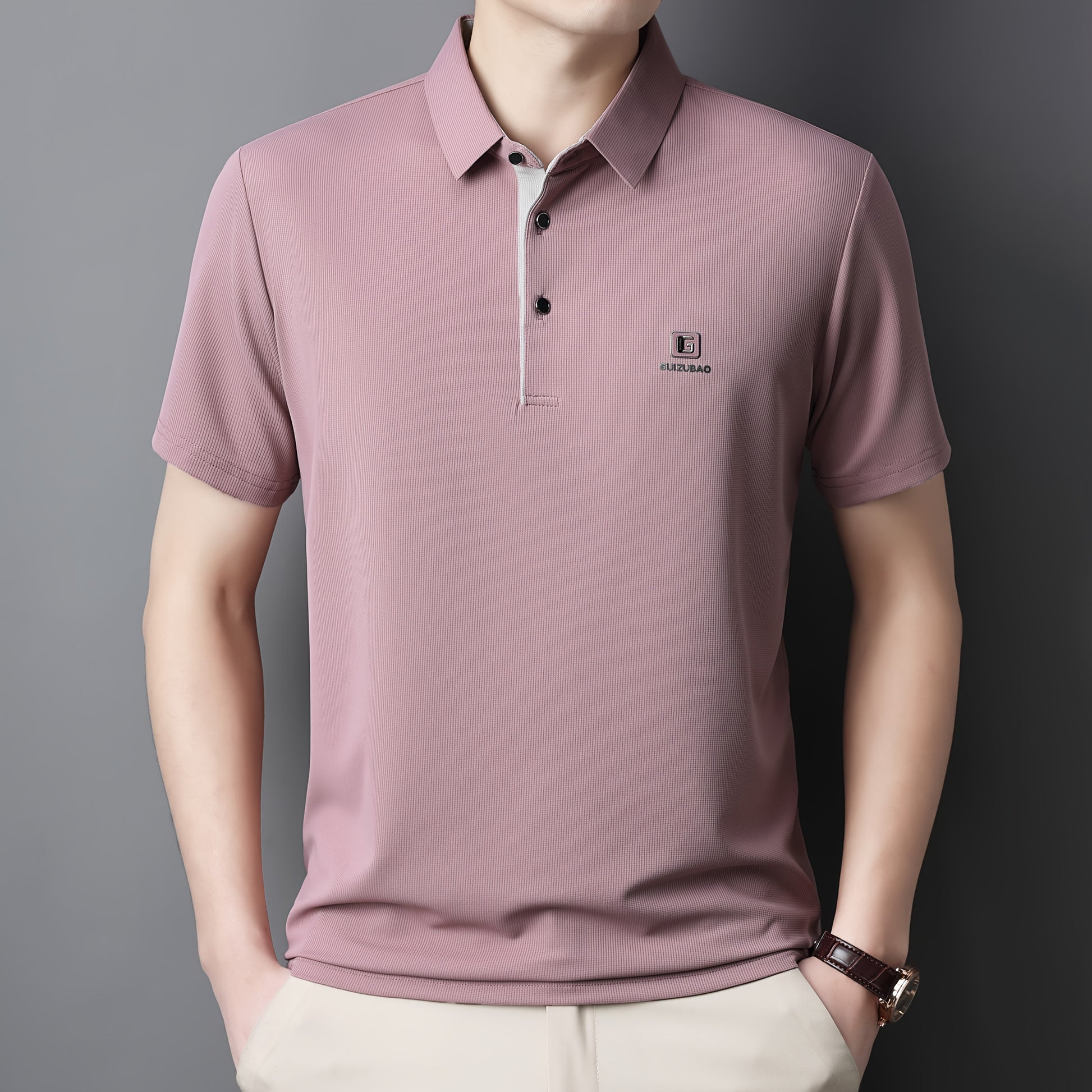 Men'S Summer Short-Sleeve Polo Shirt, Versatile T-Shirt Suitable for Everyday Wear - ayq