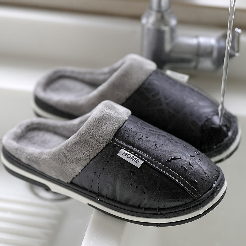 Men's Oversized Plush Winter Slippers Soft Warm Indoor Shoes