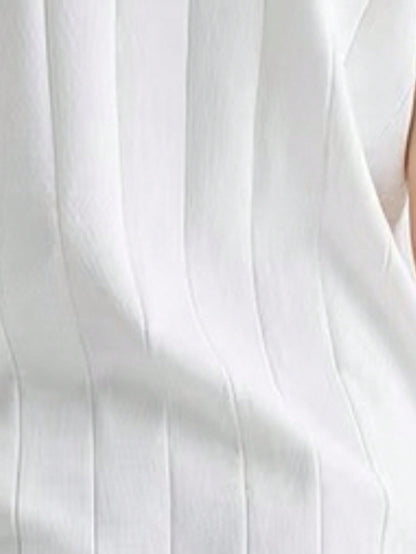 Men'S Slim-Fit Vertical Stripe Crew Neck Knit Short Sleeve T-Shirt | Breathable, Skin-Friendly Fabric, Ideal for Casual and Business Occasions, Versatile Layering Piece - ayq