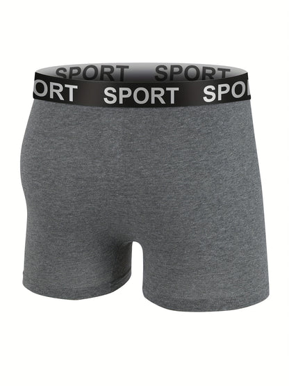 Men's 4-Pack Cotton Stretch Trunk Underwear with Wide Elastic Band