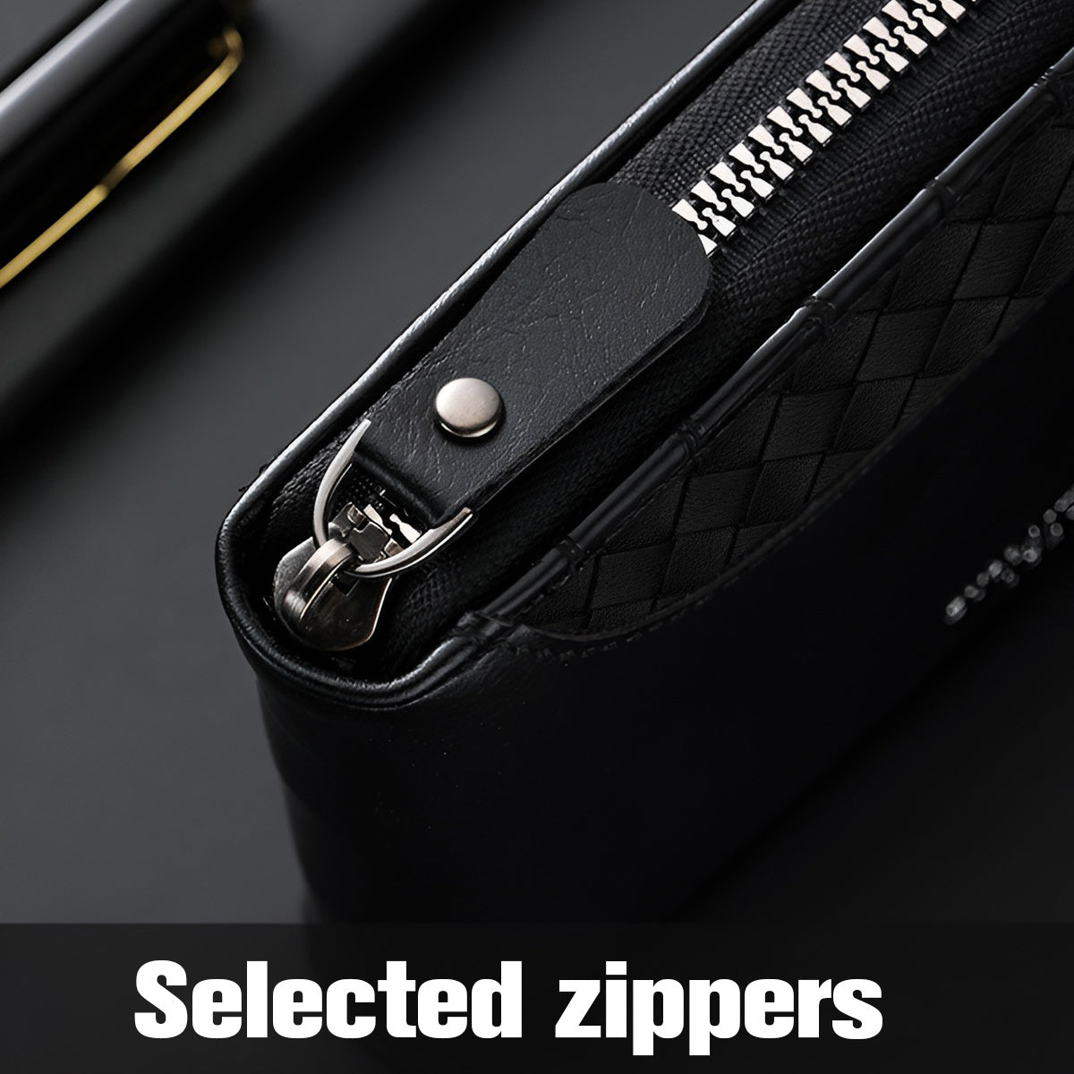 Luxury Faux Leather Wallet for Men | Crocodile Pattern, Embossed Top, Smooth Black, Zip Closure, Multiple Card Slots, Large Capacity, Stitched Design - Perfect Gift for Father, Husband, Brother