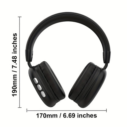 Wireless Headphones with Head-Mounted Design and Long Battery Life