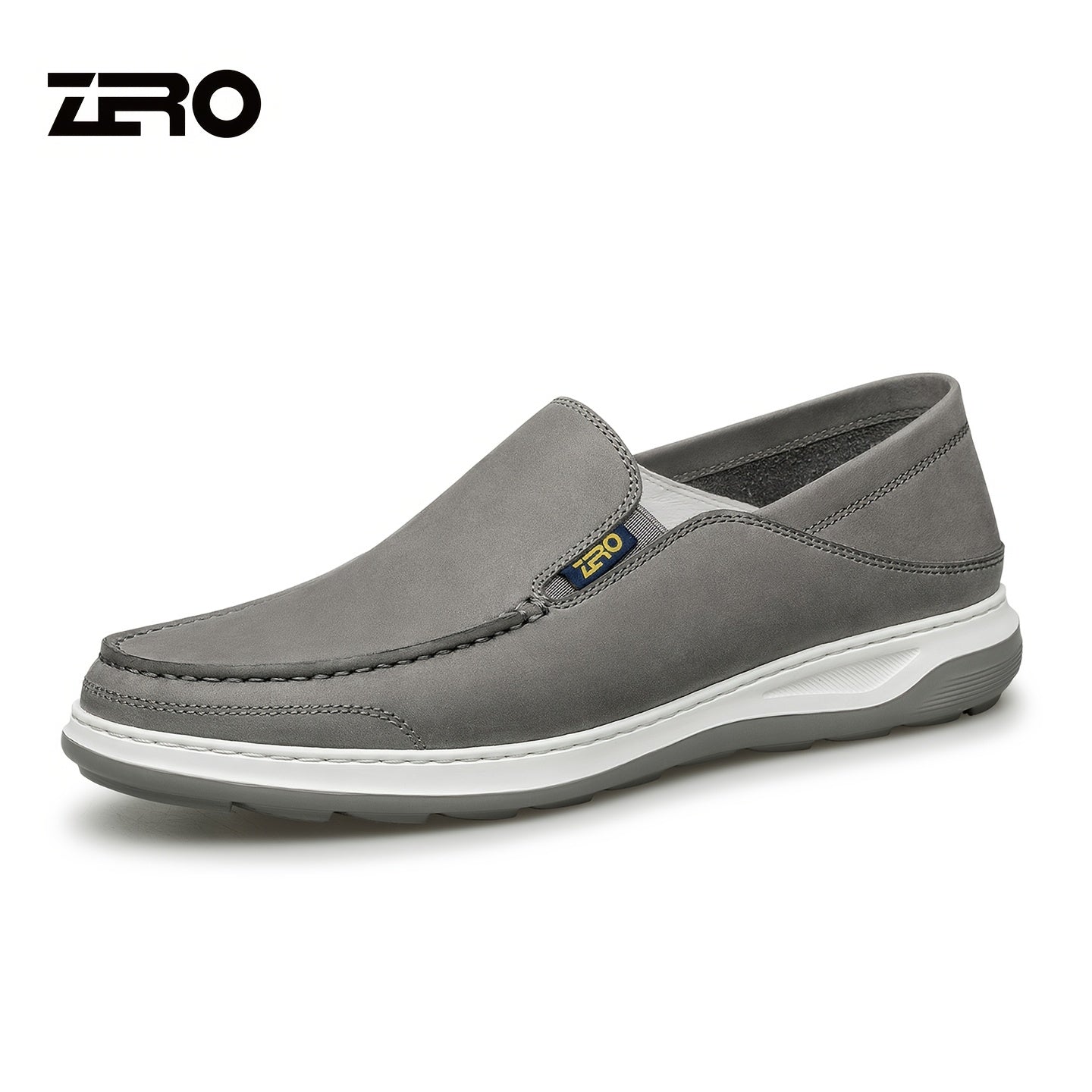 Men's Lightweight Leather Casual Loafers with Soft Heel Counter
