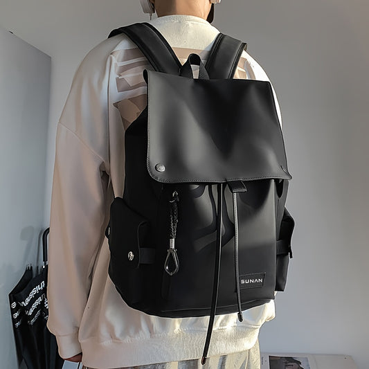 Trendy Large Flap Backpack For Men Women, Campus Stylish Street Style Backpack For High School  College