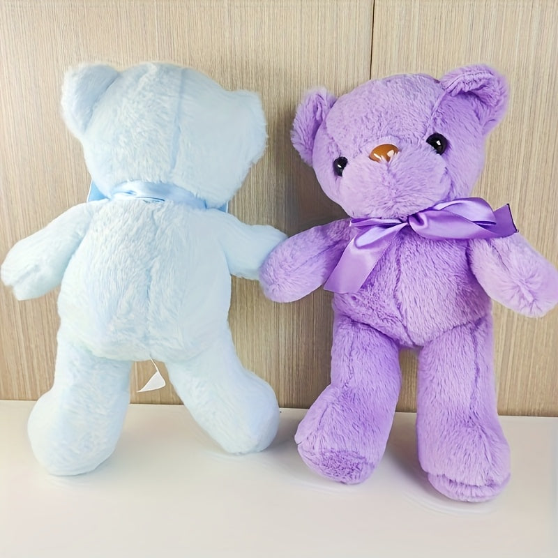 Pet Supplies Teddy Bear Style Design Pet Plush Dog Toy, Purple, Brown, Blue, White, Beige 5 Colors Available, Soft and Comfortable Plush Material, Filled Animal Plush Toys, Softly Filled Animals Hug Companion Toys, Suitable f