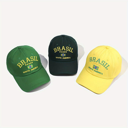 Unisex Embroidered Brazil Baseball Cap Lightweight Adjustable