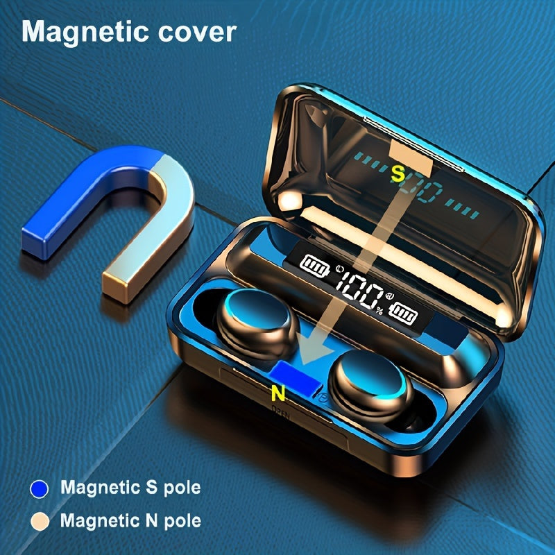 Crisp HiFi Stereo Sound Wireless Earphones with Touch Control, HD Mic, TWS Wireless Earbuds, 9D Stereo HiFi Sound Earphone, Sport Headset, with LED Display Charging Bin