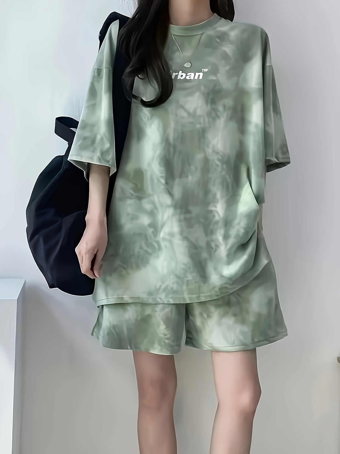 Women's Tie-Dye Loose Fit Short Sleeve Pajama Set
