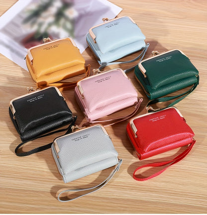 Small Credit Card Bag For Women, Multi Functional Kiss Lock Wallet, Fashion Zipper Coin Purse