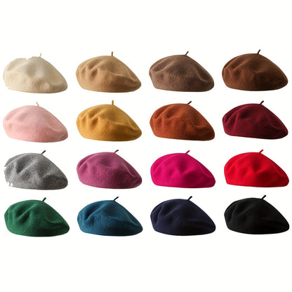 Elegant Women’s Beret Painter Hat in 16 Colors for All Seasons