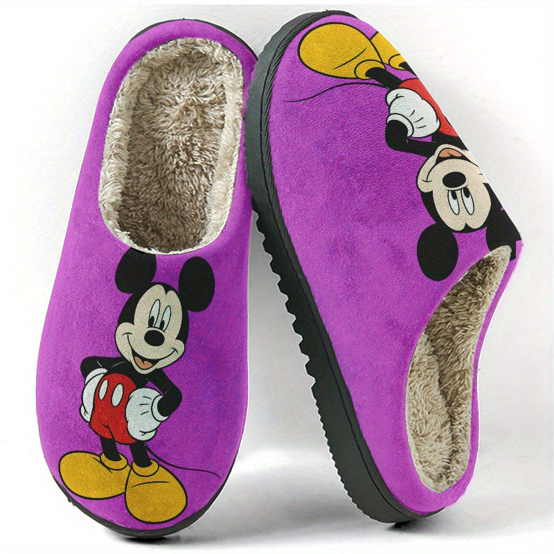 Unisex Plush Slippers, Ultra-Soft Thick Material, High-Quality Warm and Non-Slip! Classic Mickey Mouse Design, Perfect for Home or Bedroom Comfort, Cloud-Like Softness – Ideal Gift for Halloween, Christmas, New Year, and Bi
