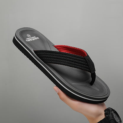 Men's Anti-Slip Flip Flops with Soft Fabric Straps