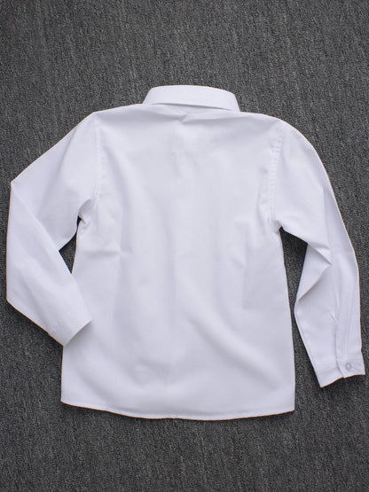 Boys' Preppy Long Sleeve Cotton Blend School Shirt