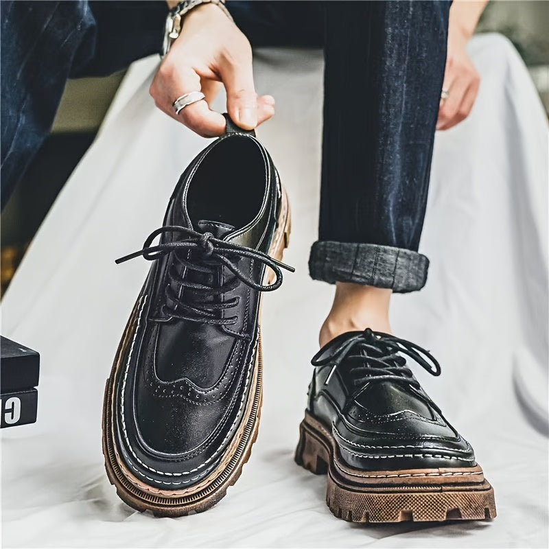 Men's Business Casual Height-Increasing Lace-Up Formal Shoes