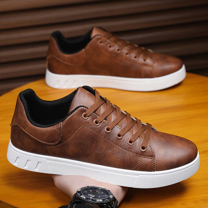 Men's Solid Color Casual Lace-Up Loafers for All Seasons