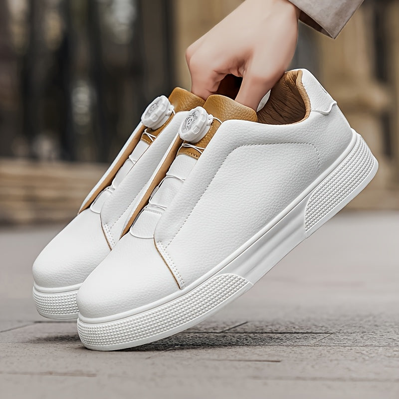 Men's Casual Skate Shoes with Durable PU Upper & PVC Sole