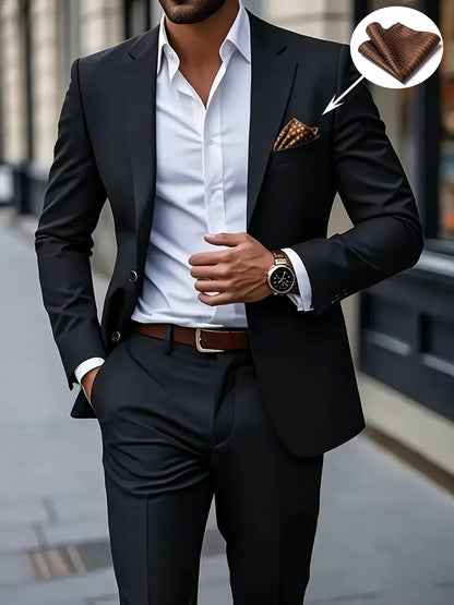 Men's 3-Piece Suit Set for Office & Formal Events