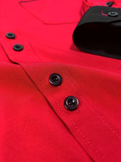 Men's Slim-Fit Wrinkle-Resistant Business Dress Shirt - Classic Collar & Contrast White/Black/Tan/Gray/Navy - Tailored Office Wedding Suit Jacket Coat, Machine Washable All-Season Formal Wear