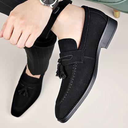 Men's Retro Slip-On Loafers Square Toe Casual & Formal Shoes