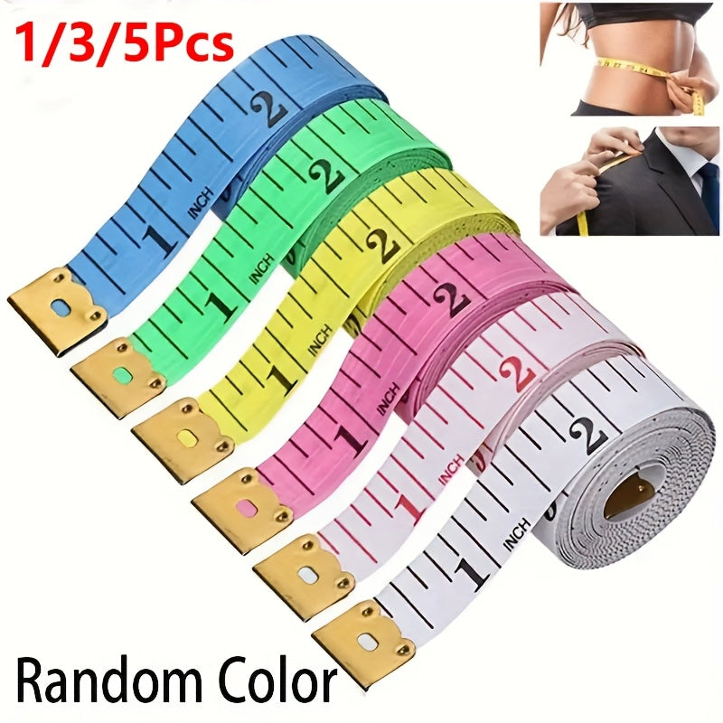 1/3/5pcs of Assorted Color Flexible Measuring Tape, Used for Body Measurements, Sewing, And in Centimeters. - ayq